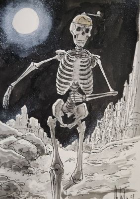 Eric Liberge - 1 Original drawing - Mardi Gras Descendre | Catawiki