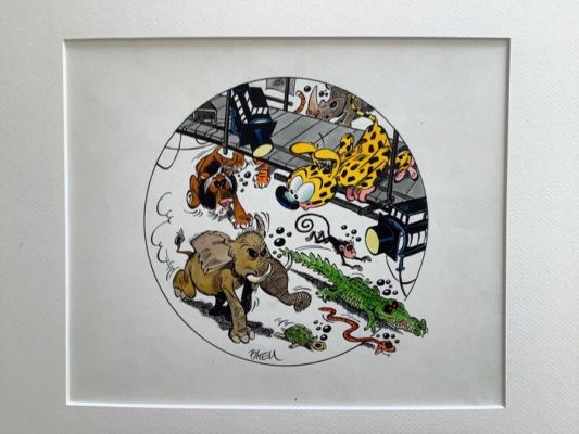 Batem - 1 Original cover - Marsupilami - Traffic in jollywood - 1998 | Catawiki