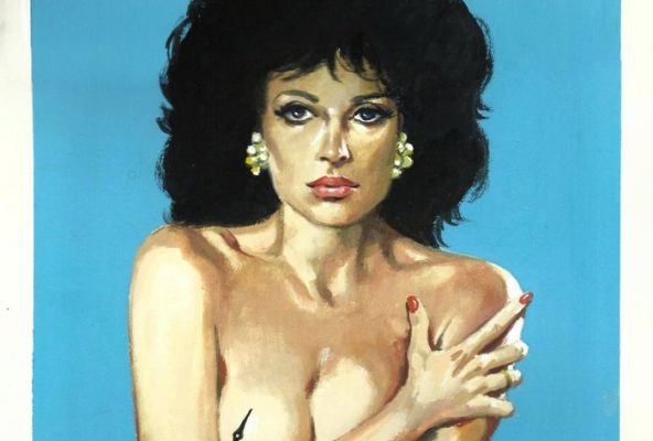 Cortiela - 1 Original cover - Erotic girl - Girls USA - Vanessa del Rio - Video cover original drawing – spanish edition | Catawiki