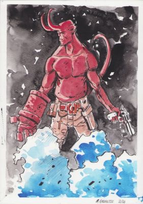 Caracuzzo, Giancarlo - 1 Original colour drawing - Hellboy - 2025 | Catawiki