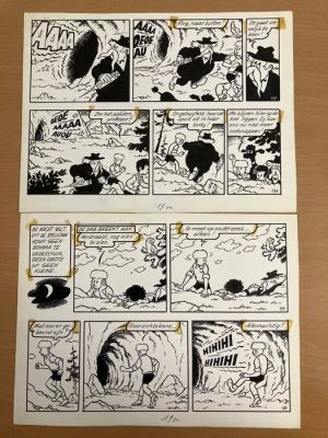 Nys, Jef - 1 Original page - Jommeke - De zwarte bomma + Luxe HC met linnen rug - 1961 | Catawiki