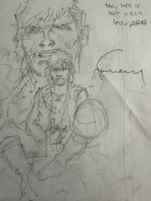 Hermann (Huppen, Hermann) - 1 Original preliminary cover - Jeremiah - Projet Inédit de couverture : « No, Life is not ugly, you are » | Catawiki
