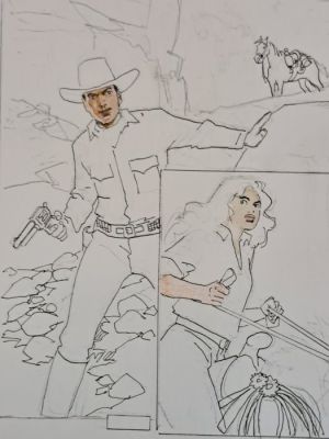 Altuna, Horacio - 1 Original preliminary drawing - Tex: Inferno a Red Junction | Catawiki