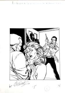 GIAMPIERO CASERTANO - Original cover for Nick Raider n. 3. Cm. 26x37. Ink. Signed. Mint. Code 1056.