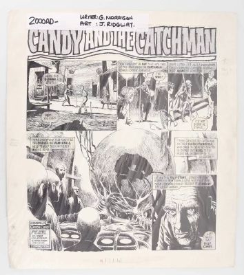 Lot 218 - 2000 AD, GRANT MORRISON AND JOHN RIDGWAY, "CANDY AND THE CATCHMAN", ORIGINAL TITLE PAGE 1986 | McTear’s