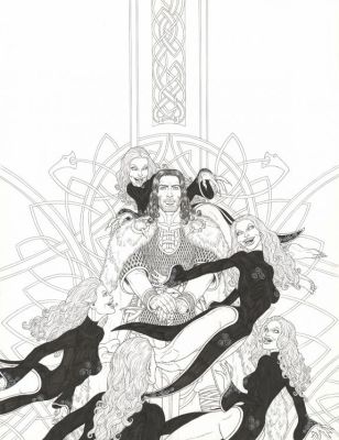 Jérôme Lereculey | Couverture originale - Peredur le naïf - Arthur, Une épopée celtique | Daniel Maghen