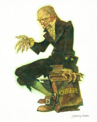 Sanjulian – Creepy «Oncle Creepy» - Original Oil Painting on Canvas – Hand Signed