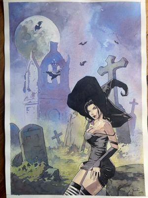 Rosati, Giacomo - 1 Original colour drawing - Witch - 2023 | Catawiki