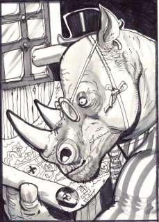 Simon Bisley – Salty Dogs Card art – Ink – Bellamy Baggs