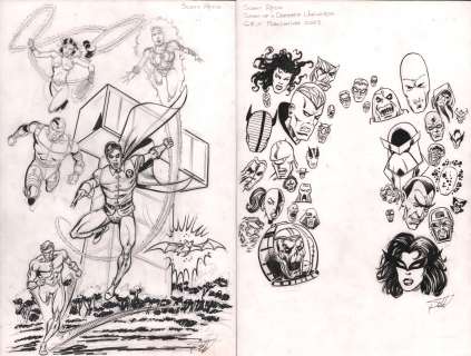 Scott Reed - Double-Sided Teen Titans Art - Signed