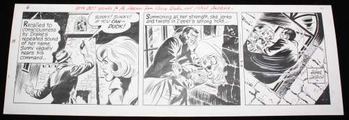 Alfred Andriola | Kerry Drake Strip 3/8/75 - Zipper Assaults Sunny - Signed | Anthony’s Comic Book Art