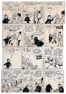 Tillieux | Marc Jaguar, planche n°23 (remontée) à l’encre… | AZ auction