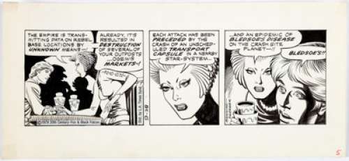 Russ Manning Star Wars Daily Comic Strip Original Art dated 9-28-79 (L. A. Times Syndicate, 1979). Luke learns - | Heritage