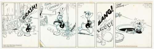 Al Taliaferro Donald Duck Daily Comic Strip 11-29-43 (Walt Disney/King Features Syndicate, 1943).  Hilarious - | Heritage