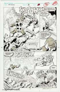 Mark Bagley and Larry Mahlstedt New Warriors #16 Page 16 Original Art (Marvel, 1991). Nova, Speedball, - | Heritage