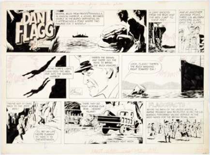 Don Sherwood Dan Flagg Sunday Comic Strip Original Art dated 1-1 (McNaught Syndicate, c. mid-1960s). A former -