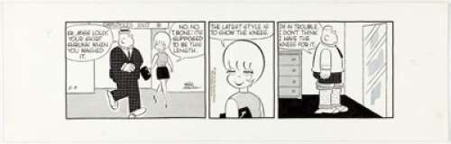 Pete Hansen Lolly Daily Comic Strip Original Art dated 5-9-67 (Chicago Tribune, 1967). Lolly sports some very -