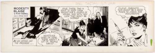Neville Colvin Modesty Blaise Daily Comic Strip Original Art #5200 dated 6-16-81 (London Evening Standard, - | Heritage