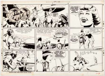 Al McWilliams Twin Earths Sunday Comic Strip Original Art dated 2-24-57 (United Feature Syndicate, 1957). This - | Heritage