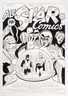 Dick Ayers All-Star Comics #8 Cover Re-Creation Original Art (c. 1990s).... | Heritage