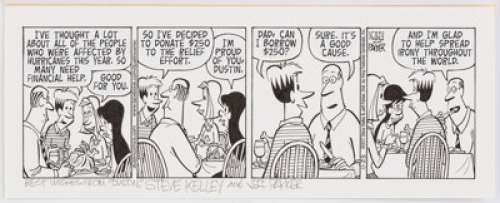 Jeff Parker Dustin Daily Comic Strip Original Art dated 11-23-2017 (King Features Syndicate, 2017)....