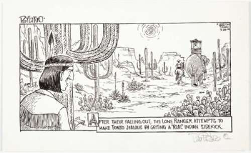 Dan Piraro Bizarro Single Panel Comic Strip dated 3-28-2004 Original Art (King Features, 2004).... (Total: 2 Original Art) | Heritage