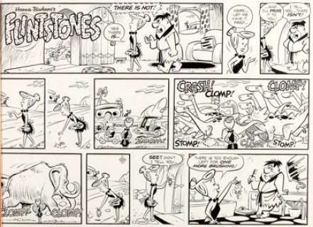 Gene Hazelton Flintstones Sunday Comic Strip Original Art (Hanna-Barbera/McNaught Syndicate, undated).... | Heritage