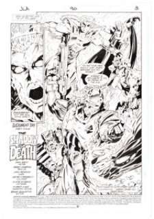 Marc Campos and Ken Branch Justice League America #90 Splash Page 3 Original Art (DC, 1994)....