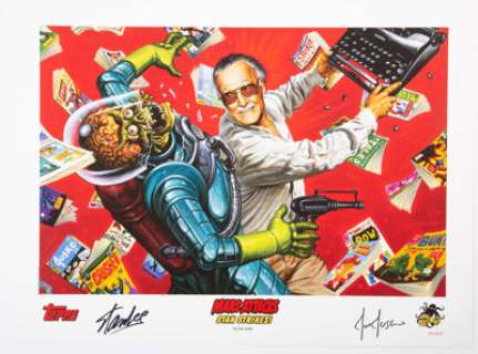 Joe Jusko Mars Attacks Invasion "Stan Lee Strikes" Poster Original Preliminary Art plus Limited-Edition Print (Top... (Total: 2 Original Art) | Heritage