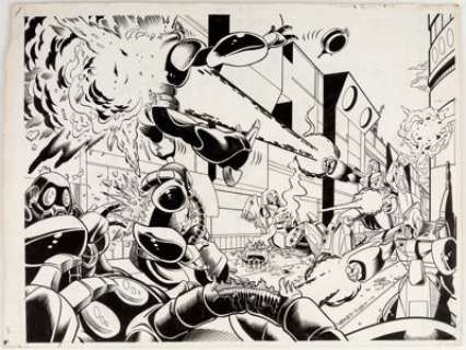 Neil Vokes and Rich Rankin Robotech Masters #5 Wraparound Cover Original Art (Comico, 1986).... | Heritage