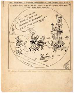 Fontaine Fox Toonerville Folks Daily Comic Strip and Additional Sketch Original Art Group of 2 (McNaught Syndicate... (Total: 2 Original Art)