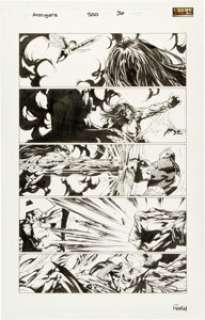 David Finch and Danny Miki Avengers #500 Story Page 36 Original Art (Marvel, 2004).... | Heritage