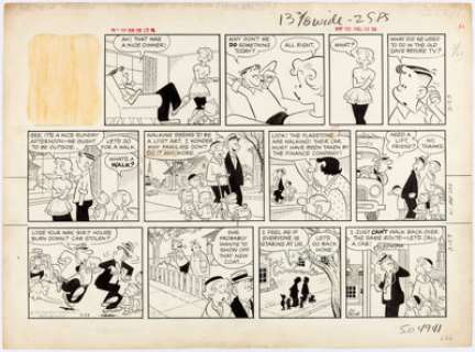  - Dik Browne Hi and Lois Sunday Comic Strip Original Art dated 3-23-58 (King Features Syndicate, 1958)....