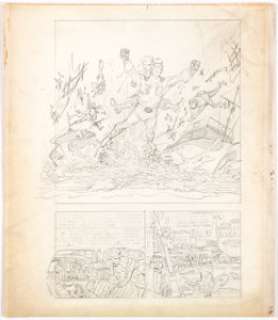  - Mort Meskin Captain 3-D #2 Unpublished Complete 9-Page Story Original Pencilled Art (Harvey Comics, c. 1953). ... (Total: 9 Original Art)