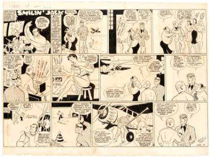  - Zack Mosley Smilin‘ Jack Sunday Comic Strip Original Art dated 6-4-39 (News Syndicate Co., Inc., 1939)....