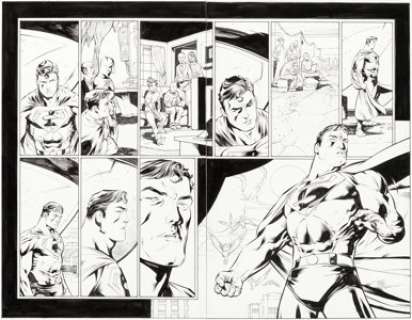 Howard Porter and Wayne Faucher DC Universe:Decisions #4 Double Splash Page 16-17 Original Art (DC, 2008).... (Total: 2 Original Art) | Heritage