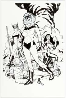 Cliff Chiang - Ms. Marvel, Mockingbird, and Spider-Woman Illustration Original Art (2007)....