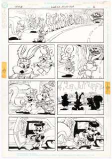 Scott Rosema and Tex Blaisdell Tiny Toon Adventures Story Page 6 Original Art (DC Comics, c. 1990)....