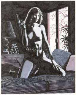Paul Gulacy Black Widow Portfolio Plate 6 Original Art (Marvel, 1982). ...