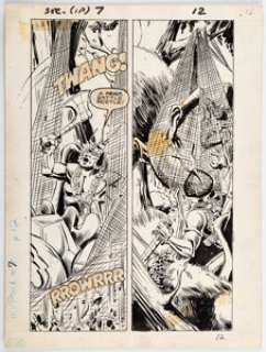 Steve Geiger and Kyle Baker Sectaurs: Pinsor and Battle Beetle Promo In-Pack Comic Book #7 Page 12 Original Art (M...