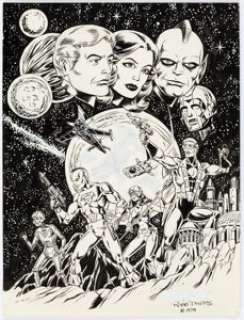 Robb Phipps Captain Beyond Cover and Story Page Original Art Group of 7 (c. 1979-1981). Robb Phipps was a comic -
