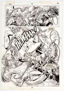 Mike Deodato Jr. Wonder Woman #96 Story Page 12 Original Art (DC, 1995). Artemis battles a thug who runs a - | Heritage