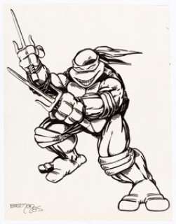 Kevin Eastman - Raphael (TMNT) Illustration Original Art (1985). Raphael is ready to take on Shredder and the Foot - | Heritage