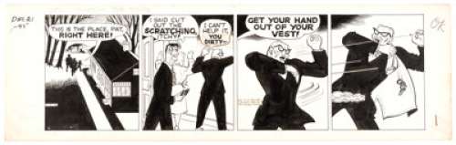 Chester Gould Dick Tracy Daily Comic Strip Original Art dated 12-21-45 (Chicago Tribune Syndicate, 1945). Gould -