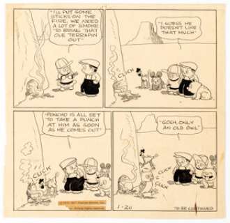 James Swinnerton Canyon Kiddies/Little Jimmy Daily Comic Strip Crossover Original Art dated 1-20-31 (International... | Heritage