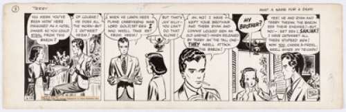 Milton Caniff | Terry and the Pirates Daily Comic Strip Original Art dated 2-15-39 (Chicago Tribune, 1939). | Heritage