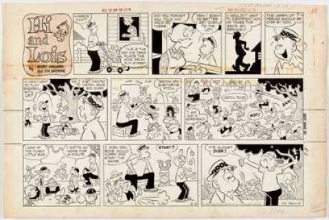 Dik Browne - Hi and Lois Sunday Comic Strip Original Art dated 8-9-59 (King Features Syndicate, 1959).
