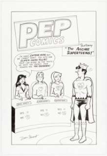 Dan Parent - Pep Comics Unused Variant Cover Original Art (Archie, undated).