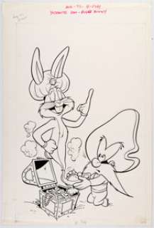 John Costanza - Yosemite Sam and Bugs Bunny #47 Cover Original Art (Gold Key, 1977).