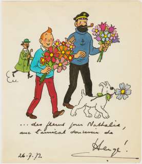 Hergé | Tintin, illustration couleurs Ã  l’encre de Chine … | Banque Dessinée